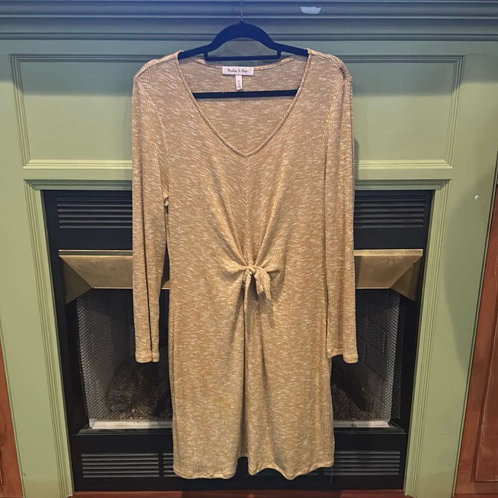 Harlow and rose, tannish gold colored knit dress